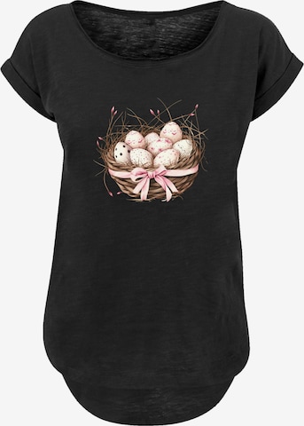 T-shirt 'Osterei Nest Korb Dekor' F4NT4STIC en noir : devant