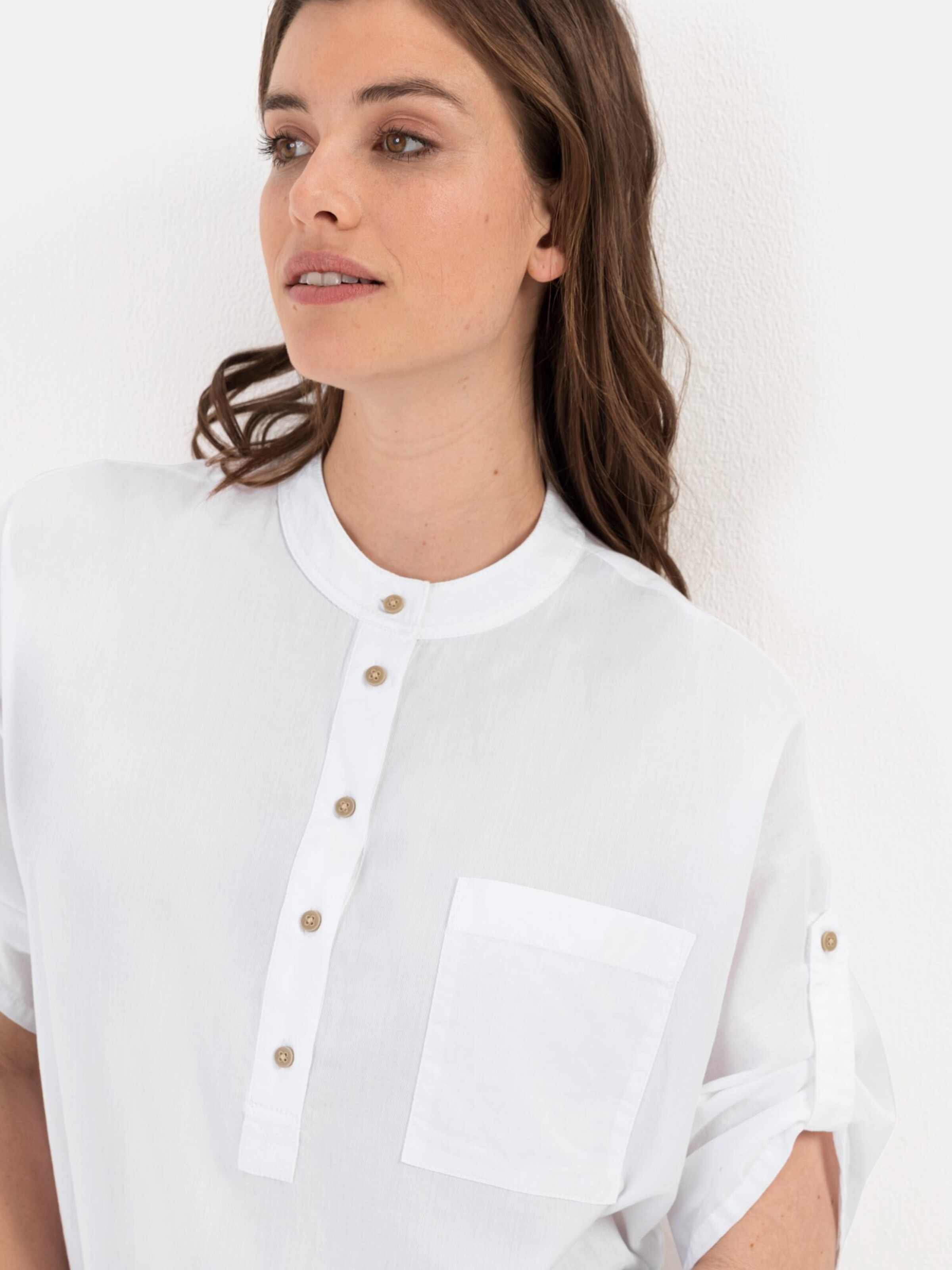 Frauen Große Größen CAMEL ACTIVE Bluse aus Baumwolle in Weiß - UX76576 Frauen Große Größen CAMEL ACTIVE Bluse aus Baumwolle in Weiß - UX76576