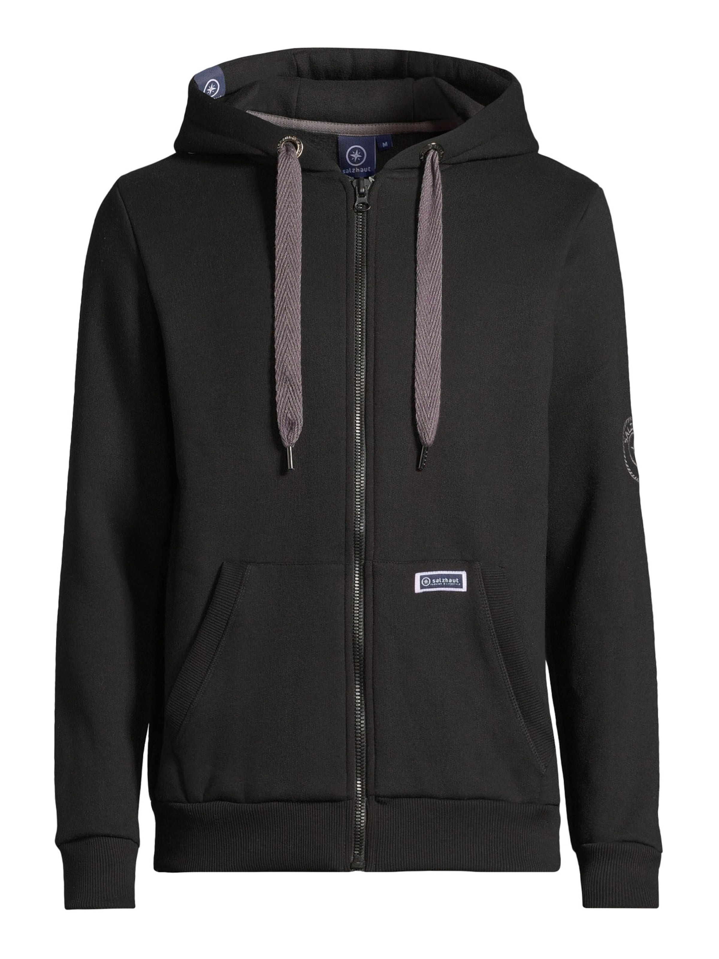 Veste de survêtement 'Makker' salzhaut en noir : devant