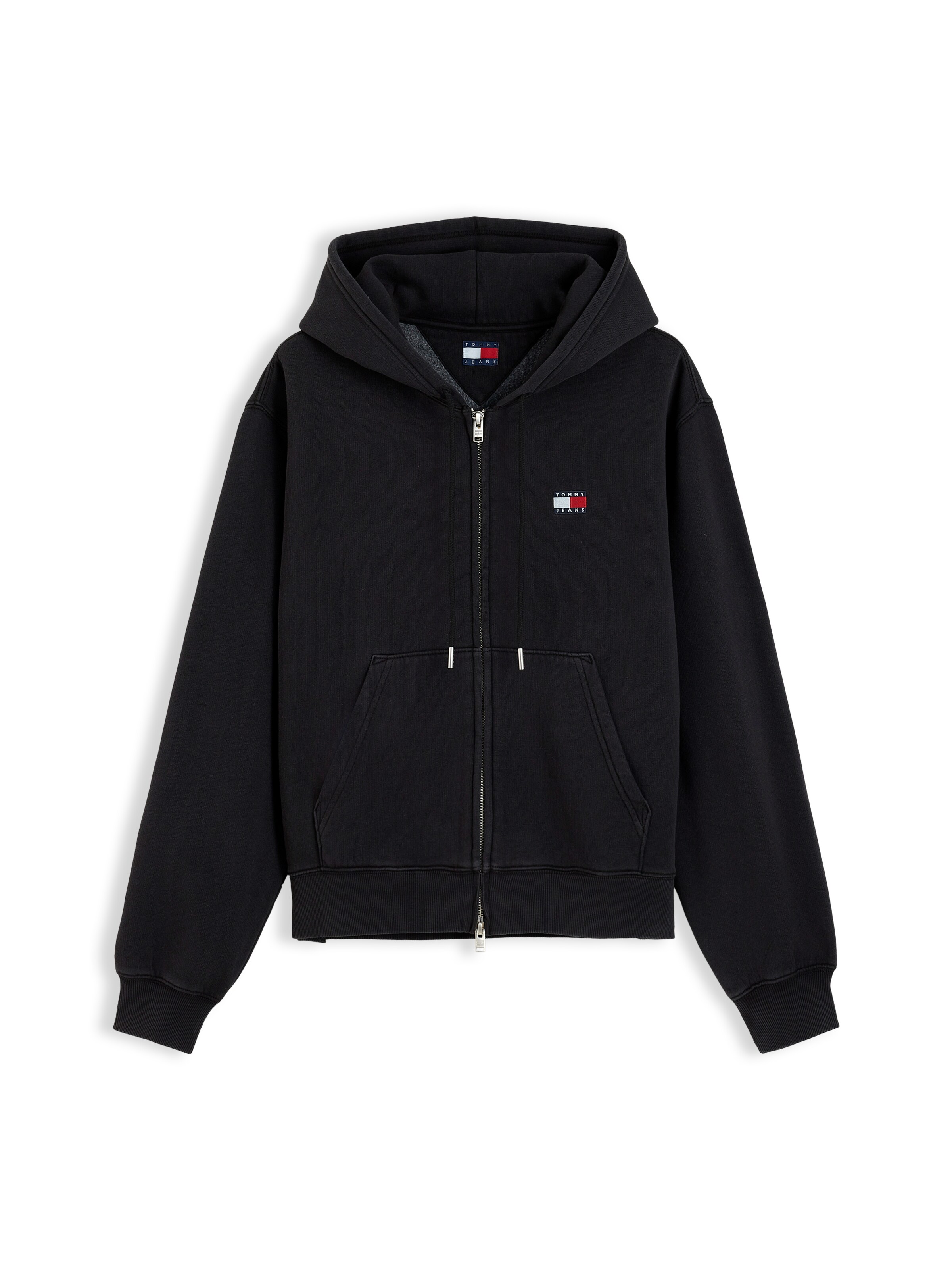 Tommy Jeans Sweatvest in Zwart: voorkant