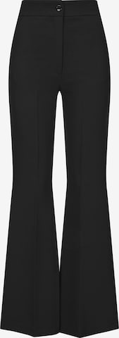 Nicowa Regular Bundfaltenhose 'CORIWI', Model ist 1,78 cm und trägt Größe 34 in Schwarz: Vorderseite