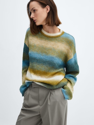 MANGO Sweater 'Spacedye' in Green