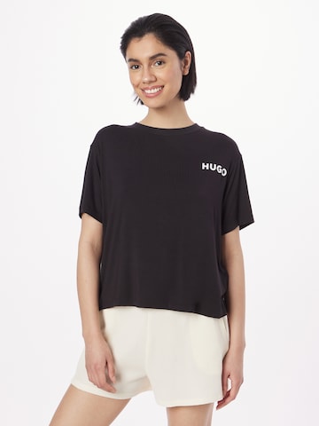 HUGO Red Pajama Shirt 'Unite' in Black: front