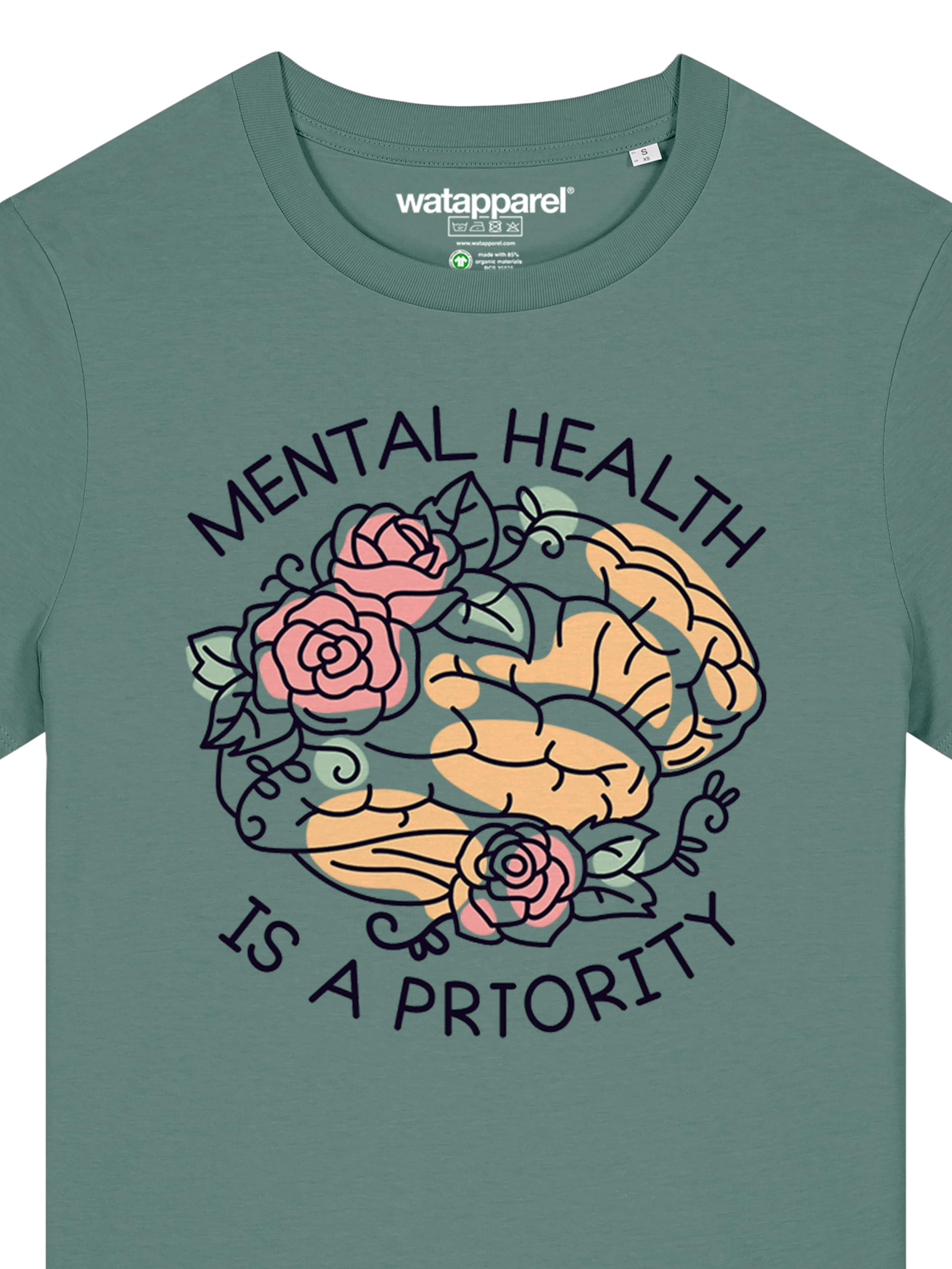 T-shirt 'Mental Health' Watapparel en vert