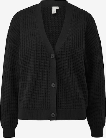 QS Gebreid vest in Zwart: voorkant