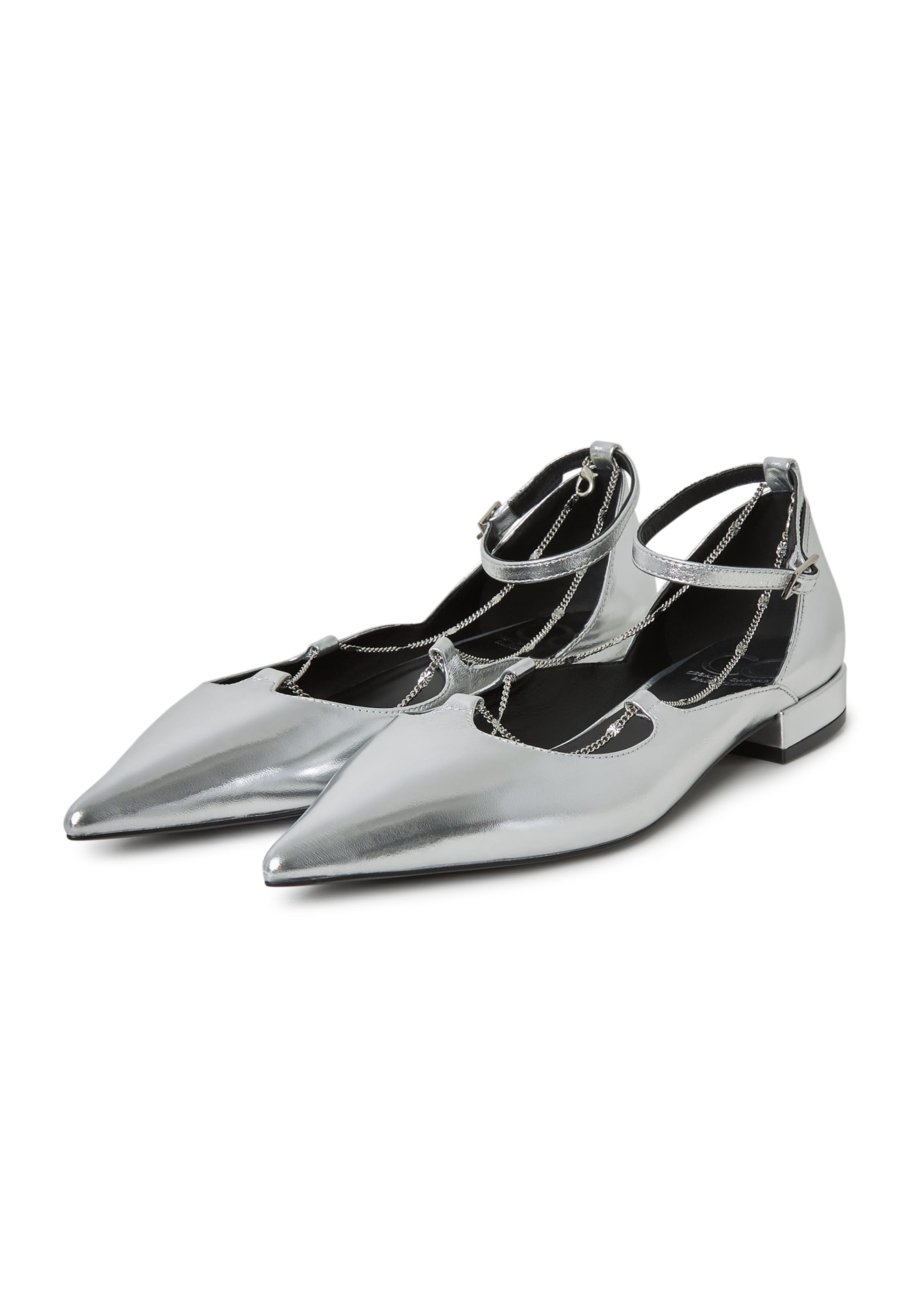 CESARE GASPARI Strap ballerina in Silver