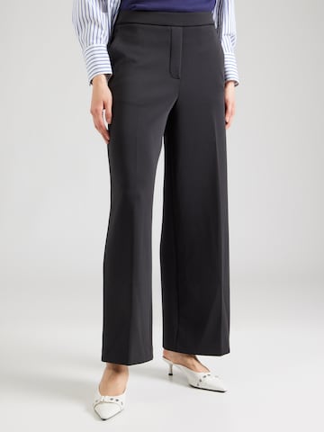Calvin Klein Широкий Плиссированные брюки в Черный: спереди