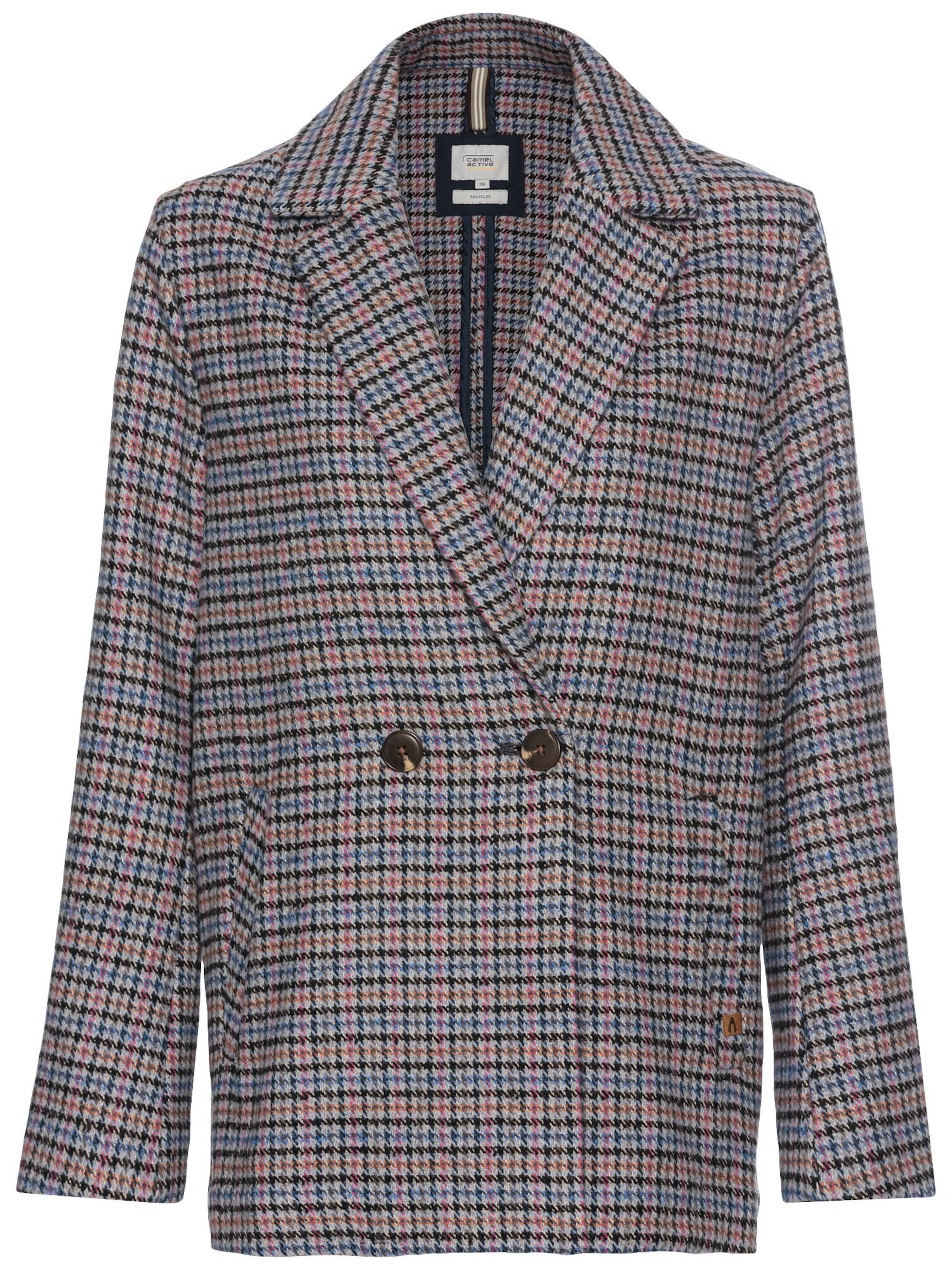 CAMEL ACTIVE Oversized Blazer mit kariertem Muster in Blau: Vorderseite