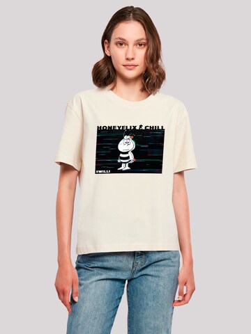 T-shirt 'Die Biene Maja Honeyflix And Chill Heroes of Childhood' F4NT4STIC en beige : devant