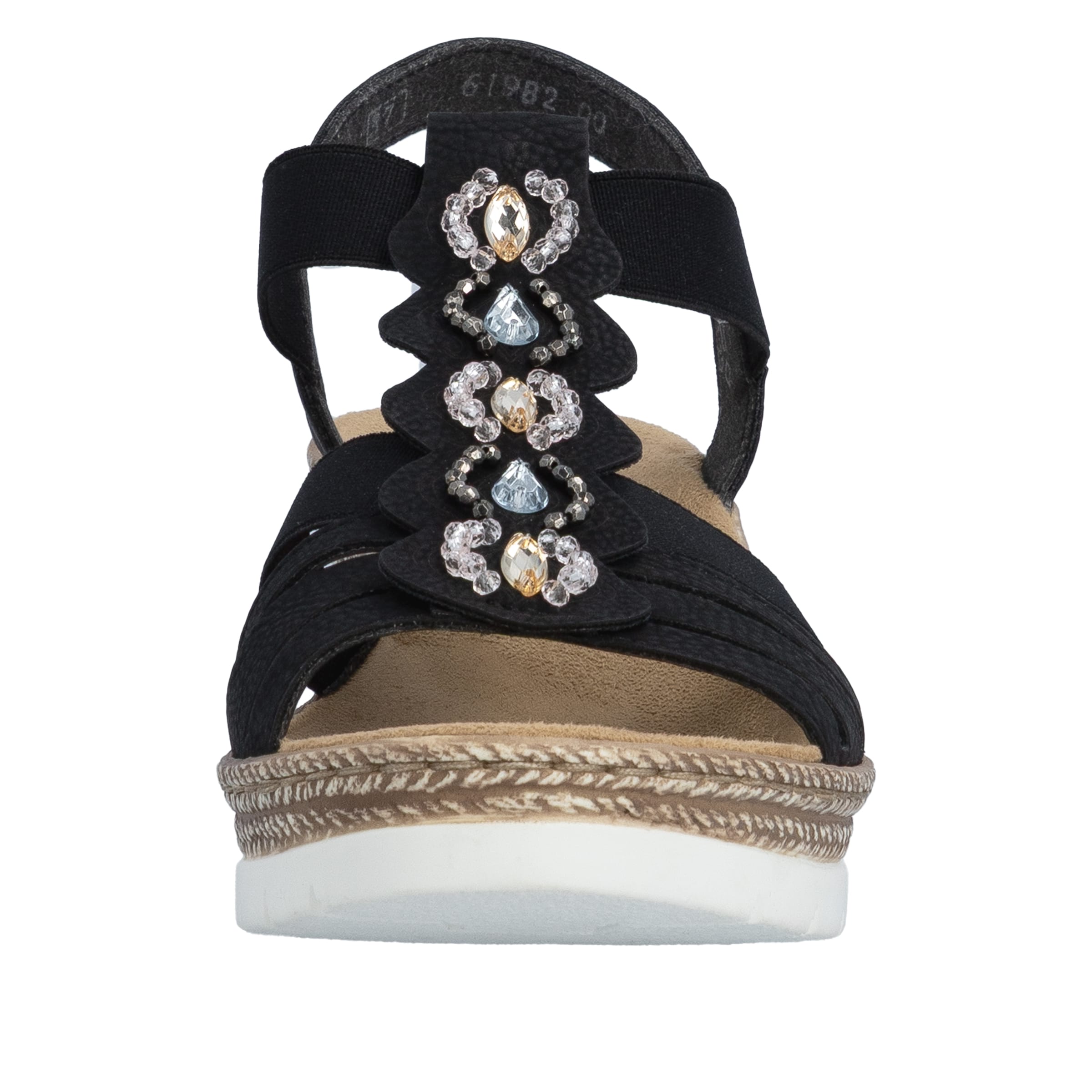 Sandales à lanières '619B2' Rieker en noir