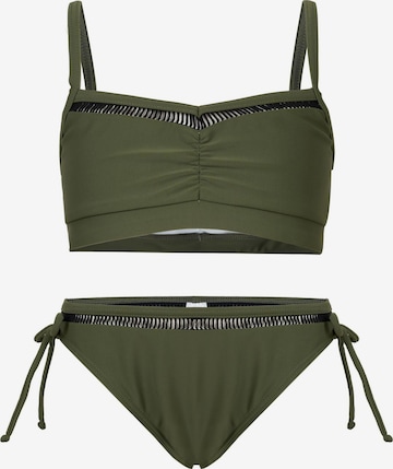 La V Bikini 'Bikini classic met kant detail' in Groen: voorkant