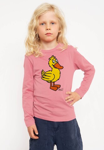 LOGOSHIRT Langarmshirt 'Die Sendung mit der Maus - Ente' in Pink: Vorderseite