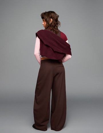 Wide Leg Pantalon harem Bershka en marron