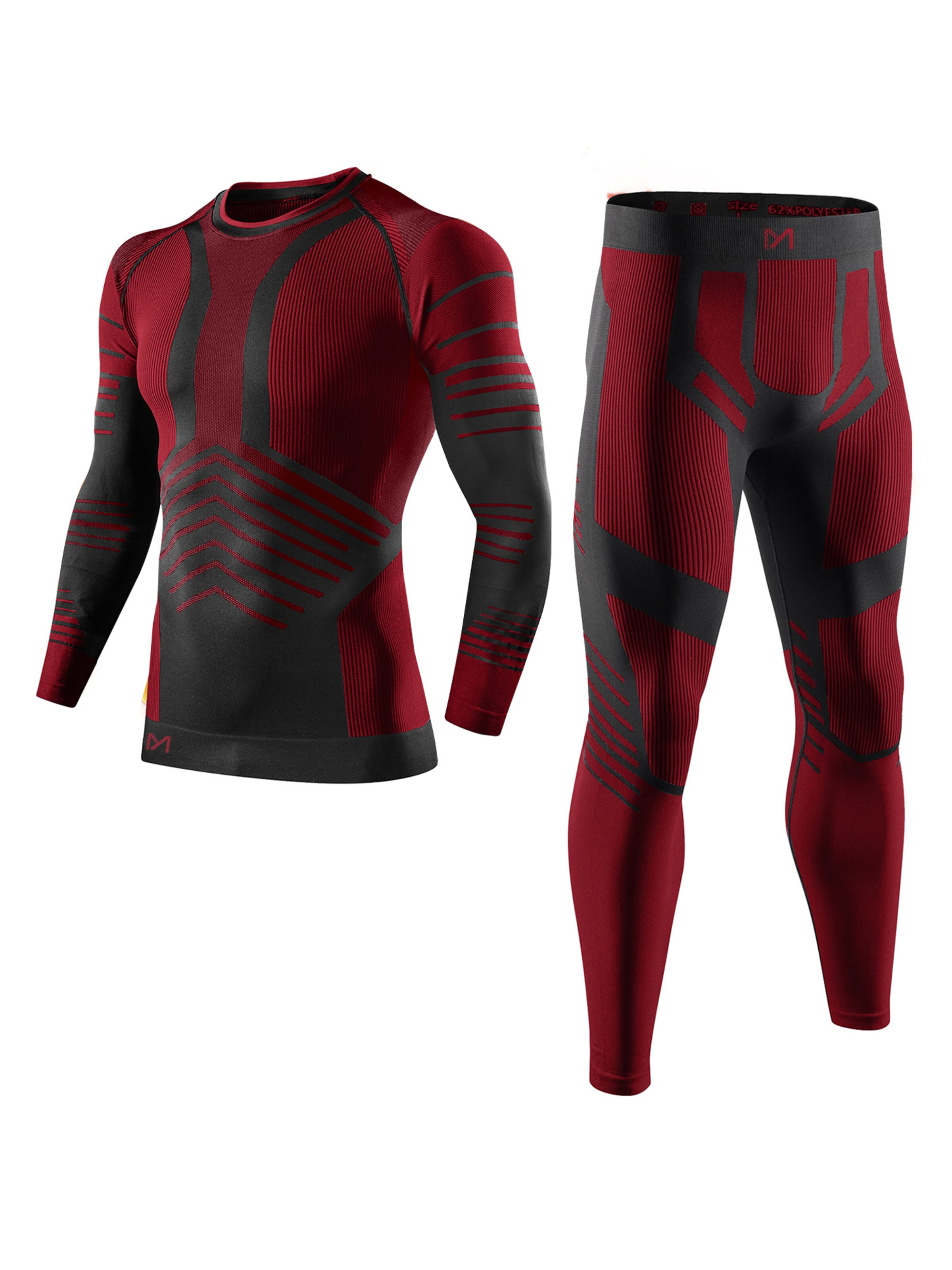 MEETWEE Base Layer 'Seamless Thermal Underwear' in Red: front