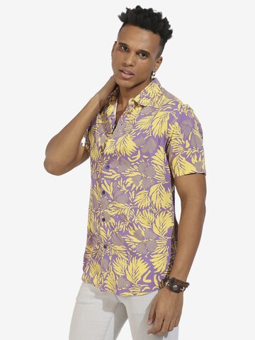 Campus Sutra Regular fit Button Up Shirt 'Ezekiel' in Purple