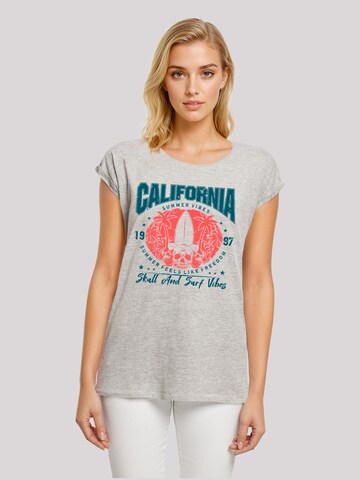 T-shirt 'California skull summer vibes' F4NT4STIC en gris : devant