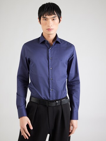 Michael Kors Slim fit Overhemd in Blauw: voorkant