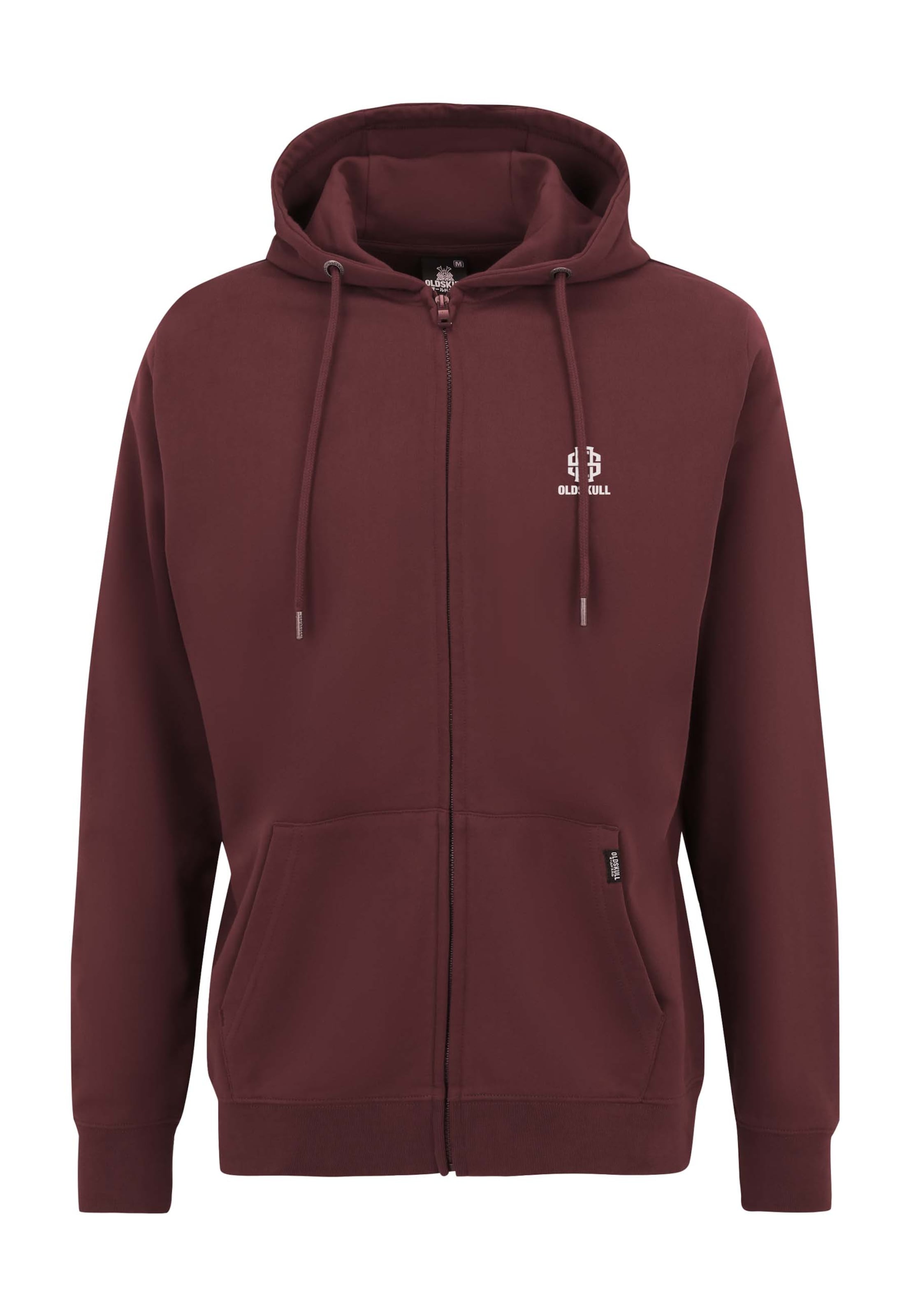 Oldskull Sweat jacket 'Basic Oldskull 25' in Red: front