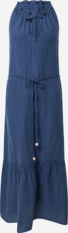 120% Lino Loose fit Summer Dress in Blue: front