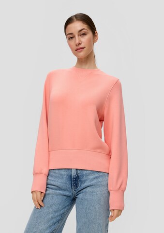 Sweat-shirt QS en orange : devant