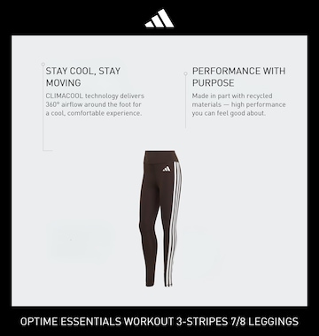 ADIDAS PERFORMANCE Skinny Sportsbukser 'Optime Essentials' i brun