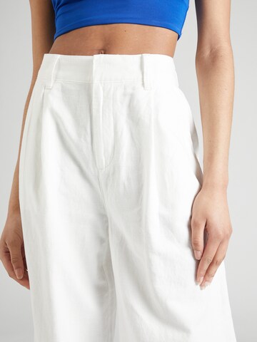 GAP Wide leg Παντελόνι πλισέ σε λευκό