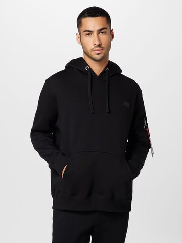 Felpa di ALPHA INDUSTRIES in nero: frontale