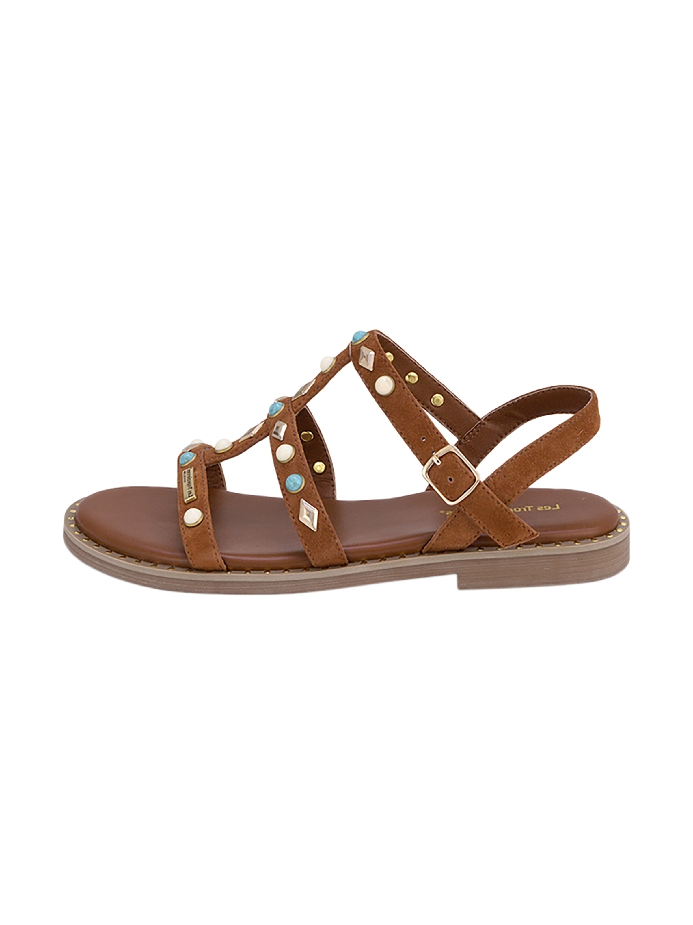 Sandales 'Flache Ledersandalen Les Corikalow' Les Tropéziennes en beige : devant