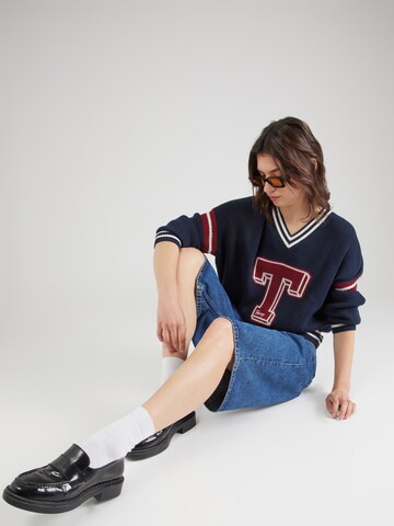 Tommy Jeans Sweater 'LETTERMAN' in Blue