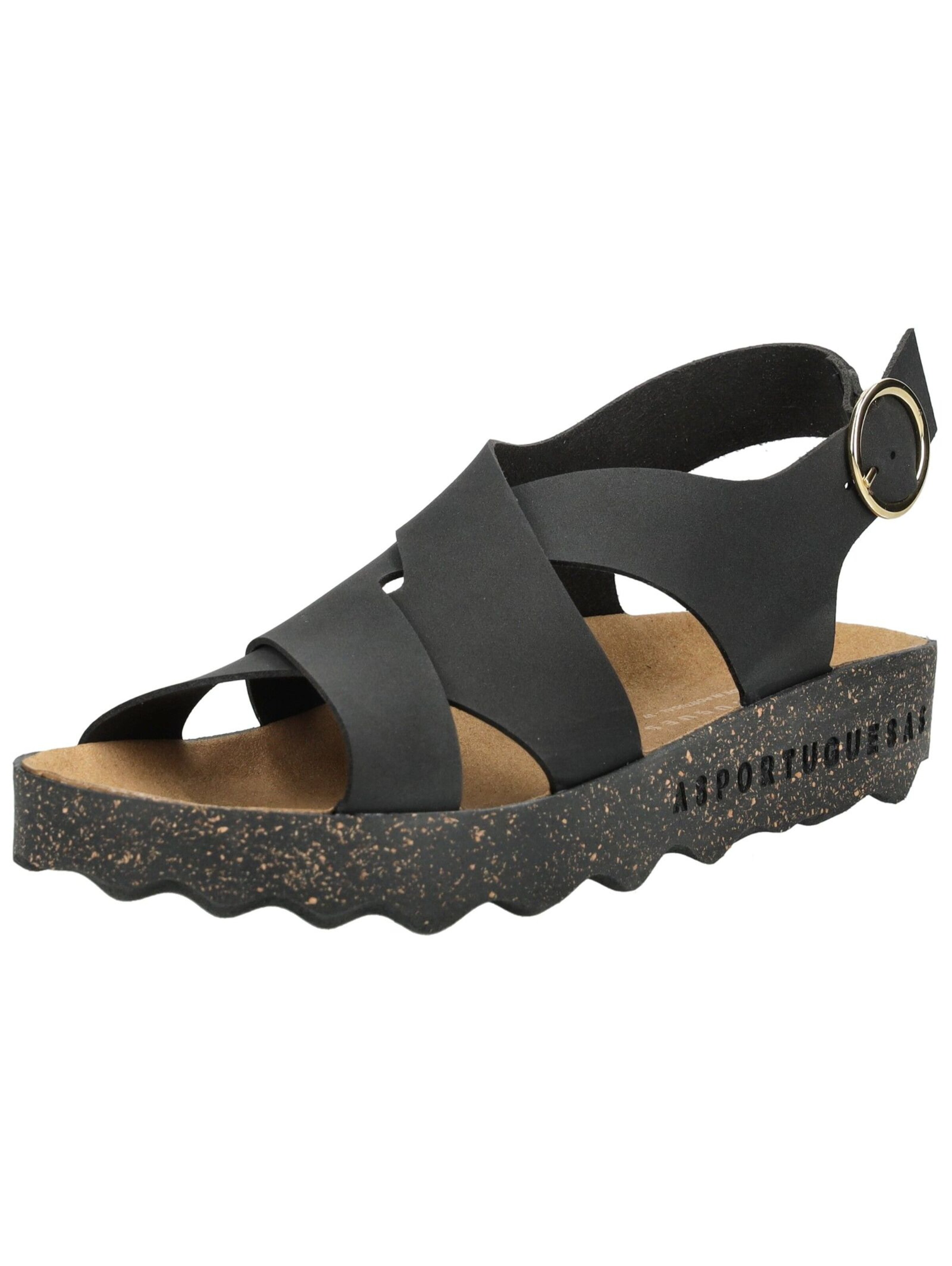 Asportuguesas Sandalen met riem in Zwart: voorkant