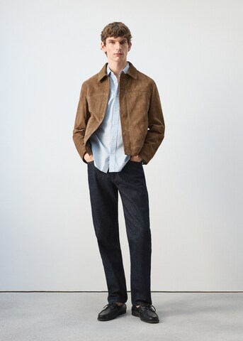 MANGO MAN Between-Season Jacket 'Plym' in Brown