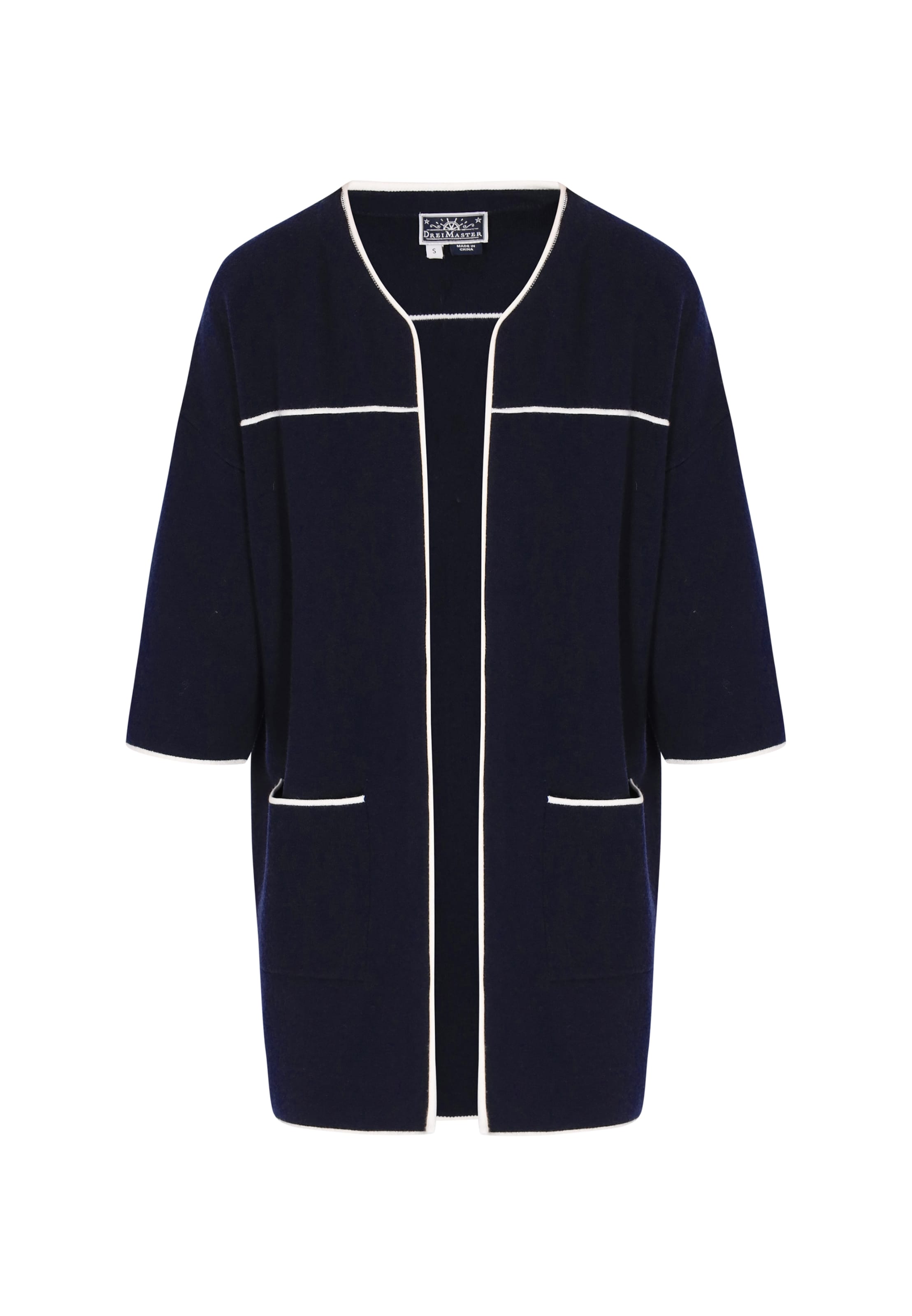 Geacă tricotată de la DreiMaster Maritim pe albastru: față