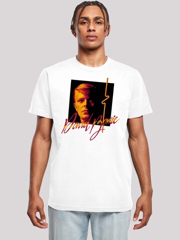 T-Shirt 'David Bowie Photo Angle 90s' F4NT4STIC en blanc : devant
