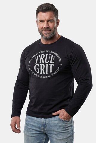 Men Plus Shirt in Zwart: voorkant