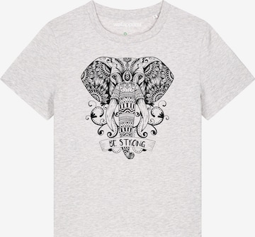Maglietta 'Mandala Elephant' di Watapparel in grigio: frontale