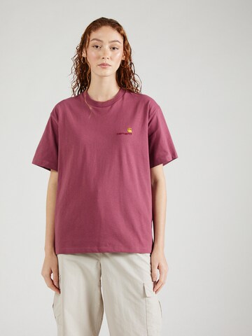 Carhartt WIP T-shirt 'American Script' i rosa: framsida