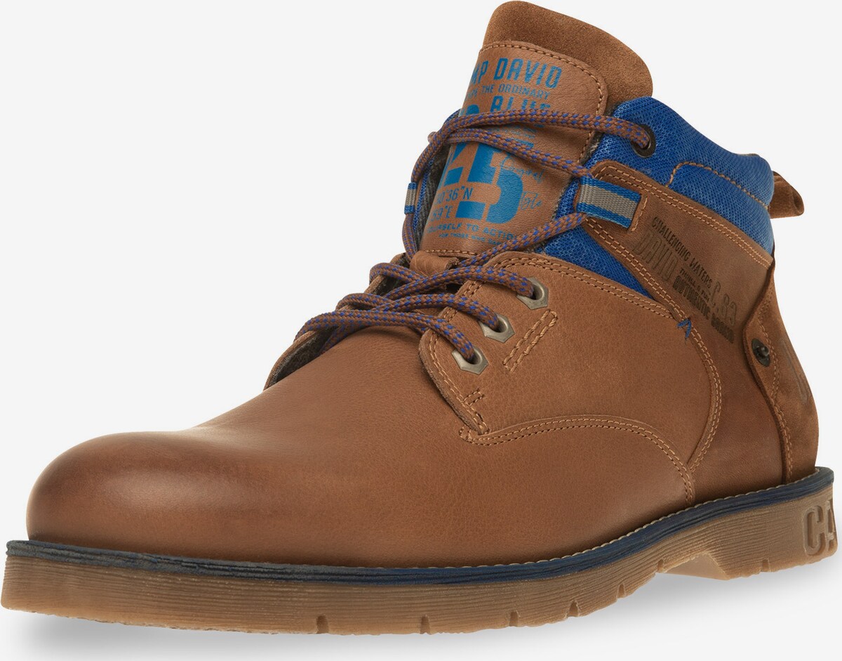 CAMP DAVID Worker Boots aus Leder mit LogoDesign in CAMP DAVID Worker Boots aus Leder mit LogoDesign in