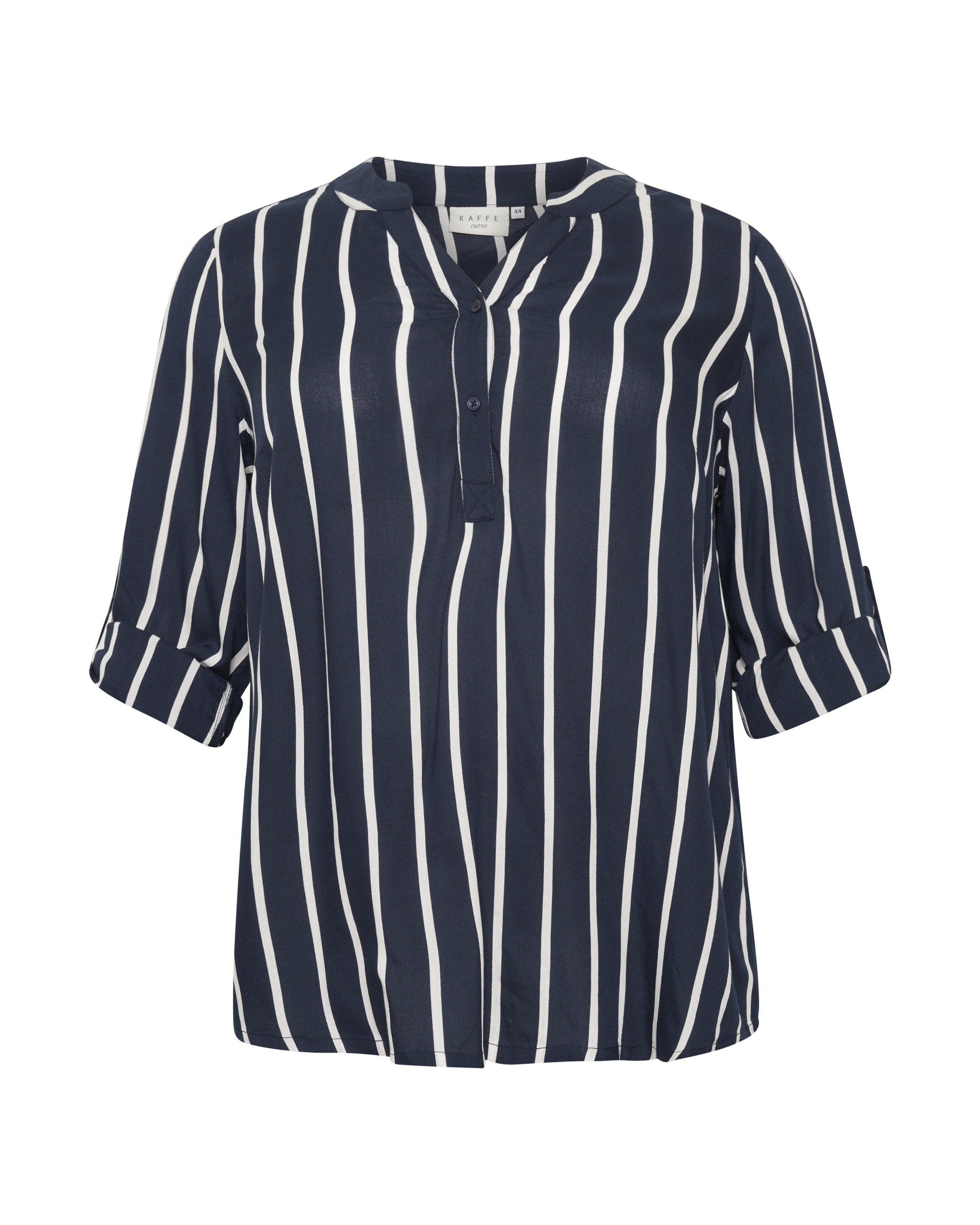 KAFFE CURVE Blouse &#x27;KCSida&#x27; in Blauw: voorkant