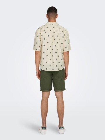 Comfort fit Camicia 'Tie' di Only & Sons in beige