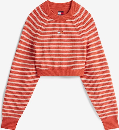 Megztinis iš Tommy Jeans, spalva – omarų spalva / balta, Prekių apžvalga