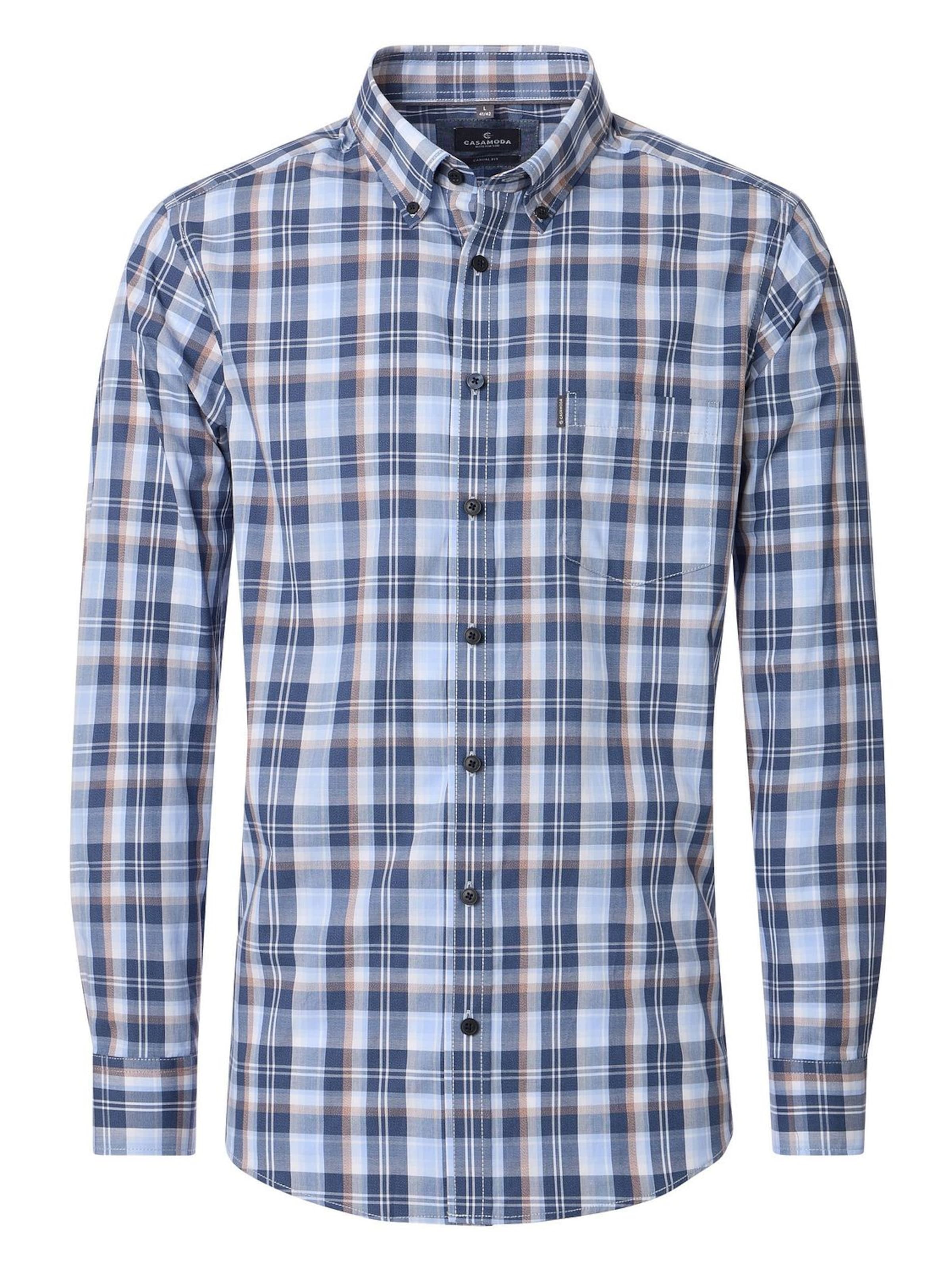 CASA MODA Regular fit Button Up Shirt in Blue: front