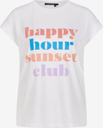 MARC AUREL T-Shirt 'Happy Hour Sunset Club' in Weiß: predná strana