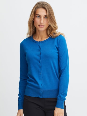Fransa Gebreid vest in Blauw: voorkant