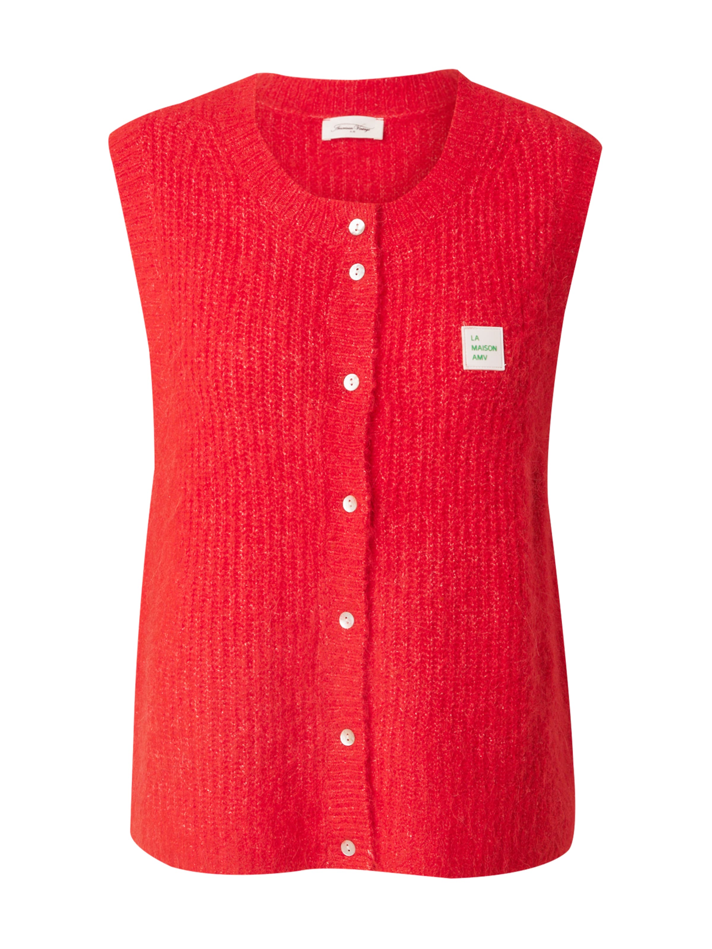 AMERICAN VINTAGE Плетена жилетка 'EAST19MCE24' в червено: отпред