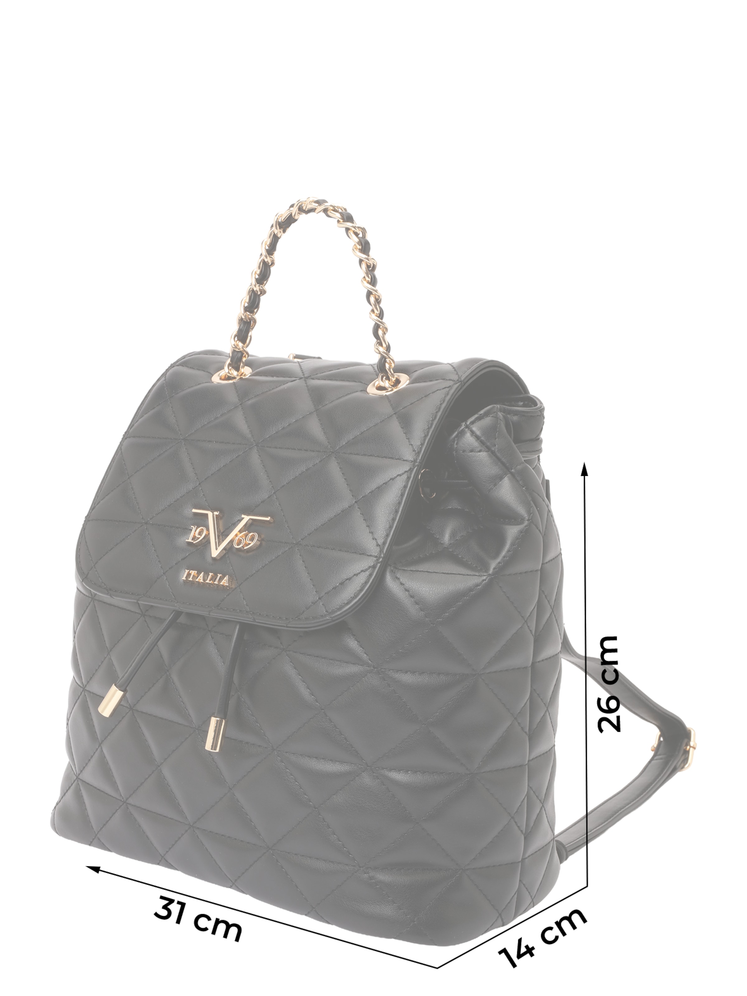 19V69 ITALIA - Mochila 'Elenora Gold' en negro: frente