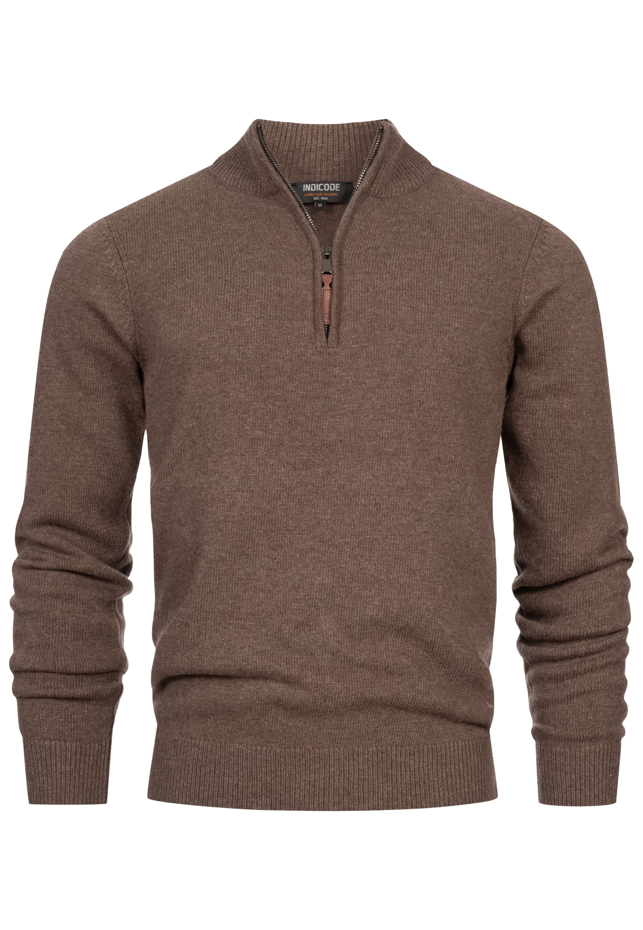 INDICODE JEANS Sweater 'INMargous' in Brown: front