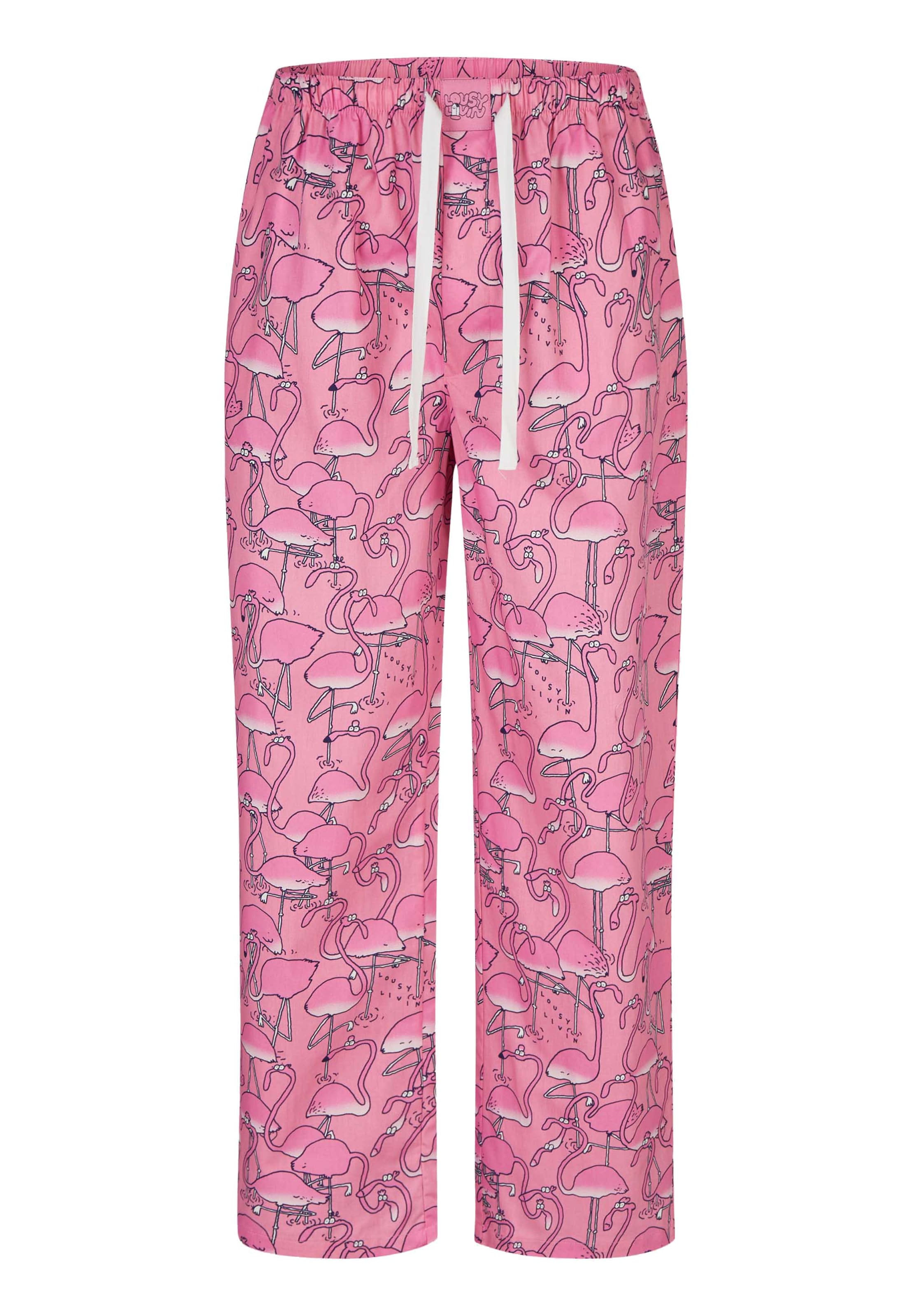 Pantalon de pyjama 'Greater Flamingos' Lousy Livin en rose : devant