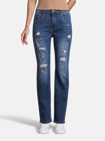 Coupe slim Jean AÉROPOSTALE en bleu : devant