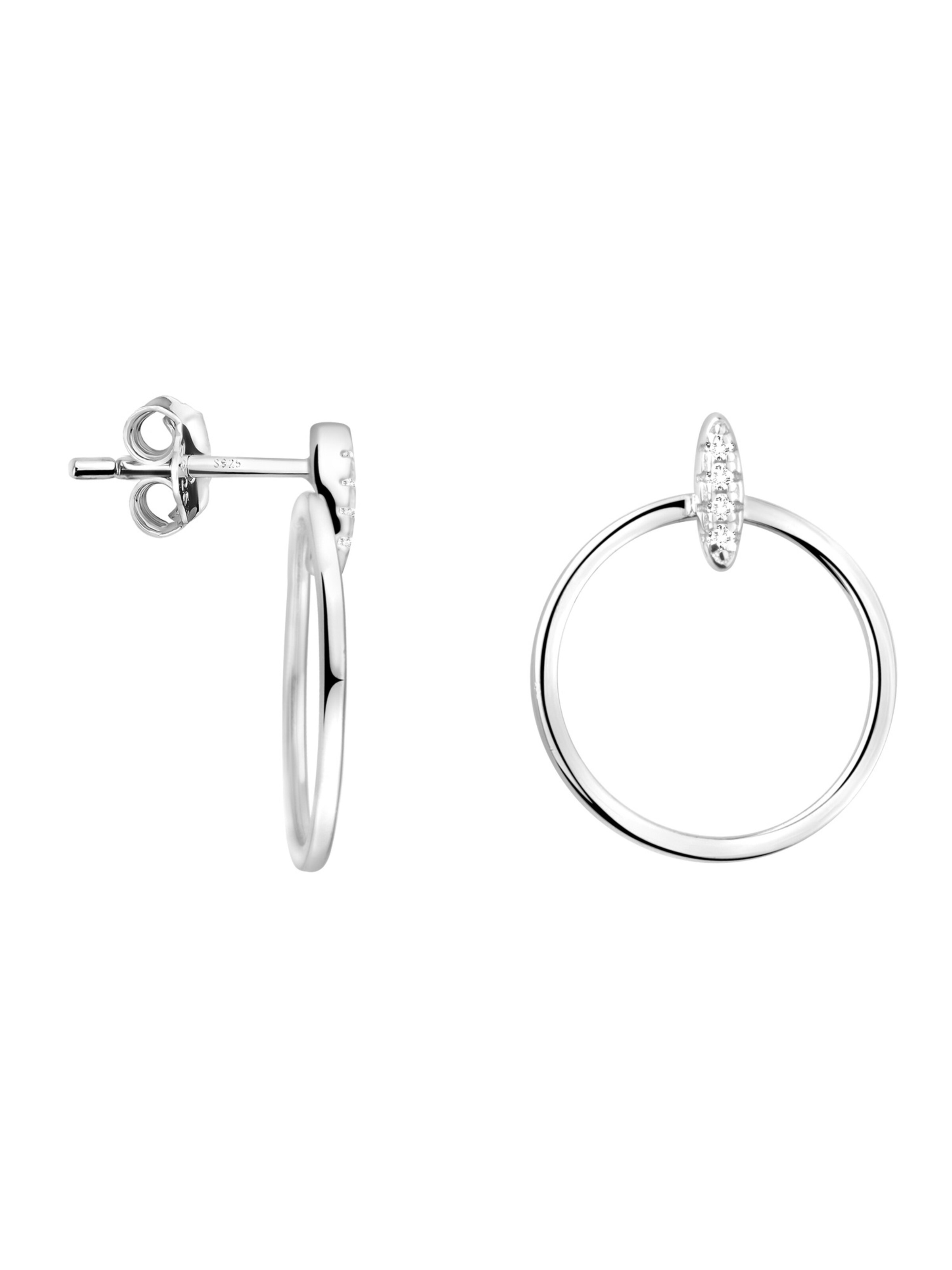 Sofia Milani Ohrringe 'Circle Bar'‌‌‌‌‌‌‌ in Silber: Vorderseite