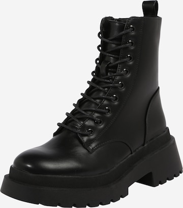 NEW LOOK Lace-Up Ankle Boots 'ELVIS' in Black: front